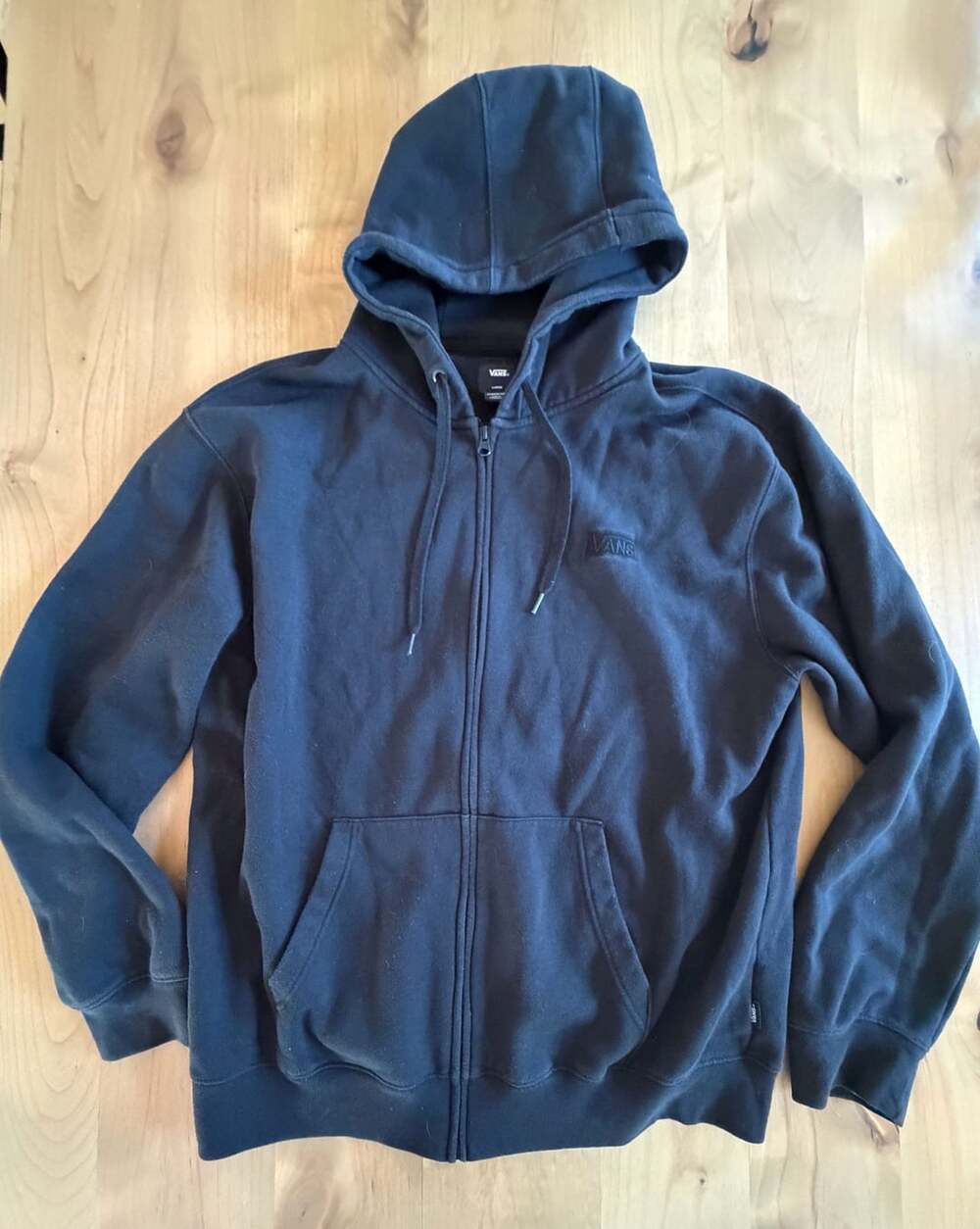 Vans Classic Fit Men's Black Full Zip Hoodie Sweatshirt Size Large